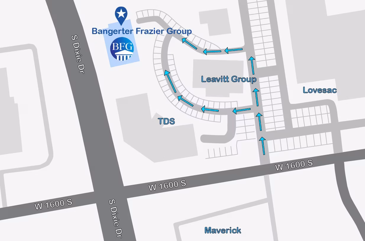 Map to Bangerter Frazier Group Attorneys 912 W 1600 S Suite A-200, St. George, Utah 84770